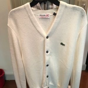 Vintage IZOD/Lacoste White Cardigan